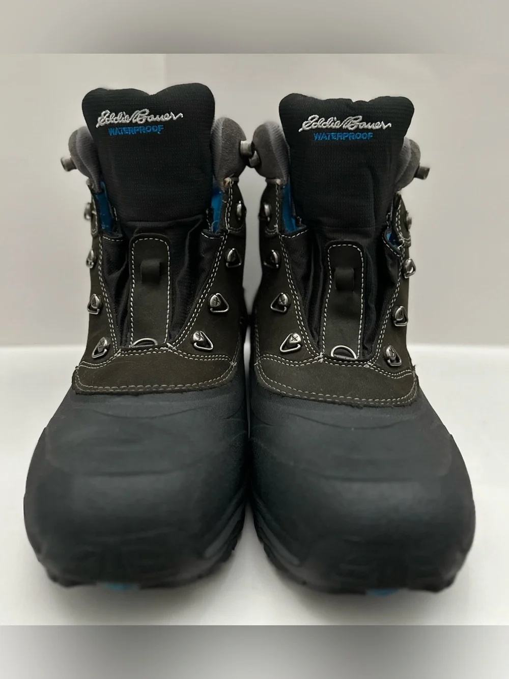Eddie Bauer WeatherEdge Waterproof Hiking Boots Men’s 10 Black Winter Snow Leath